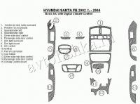 Декоративные накладки салона Hyundai Santa Fe 2002-2004 базовый набор, с авто Climate Control, 16 элементов.
