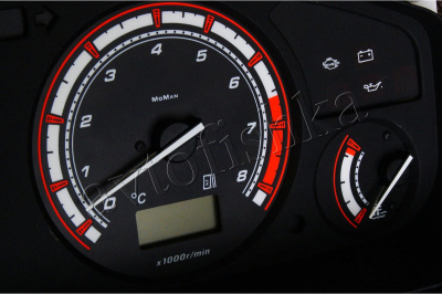 Nissan Primera P11 - дорестайл светодиодные шкалы (циферблаты) на панель приборов - дизайн 2