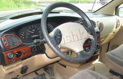 Декоративные накладки салона Dodge Caravan 1996-2000 полный набор, 3 двери